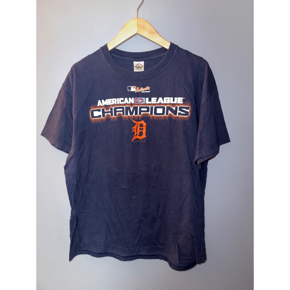 Detroit Tigers 2006 American League Champions Shirt Mens Large Navy MLB Delta L